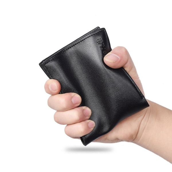 Bifold-plånbok för män läder för män med flip myntfack för plånbok (antikbrun)__Newway