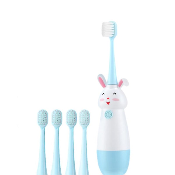 Lasten sähköhammasharja Cute Rabbit Lasten hammasharja Sonic pehmeät harjakset (sininen)