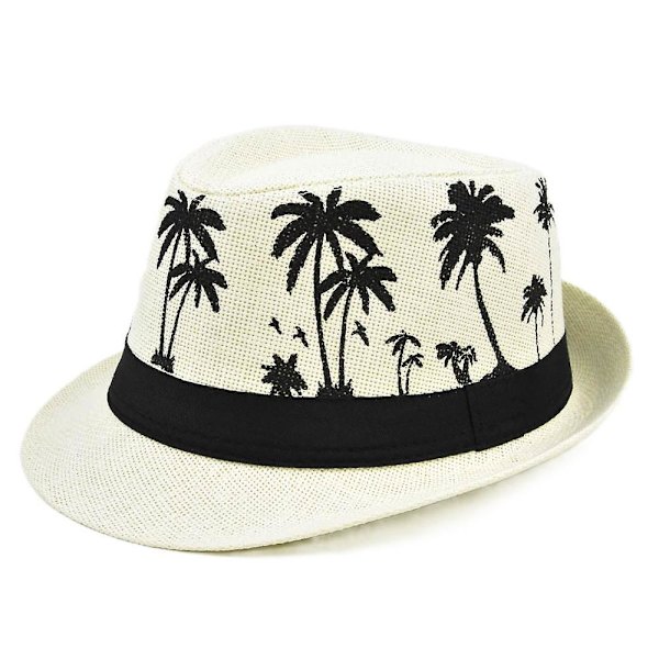 Hainan kokosnötsträd halmhatt topphatt jazzhatt vår och sommar strandhatt utomhus solskydd hatt rullad kant jazzhatt