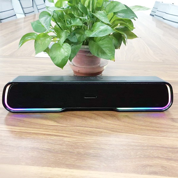 RGB Marquee Mini Lydplanke Skrivebord Lang Bar Bærbar Subwoofer Høy Effekt Bluetooth Høytaler