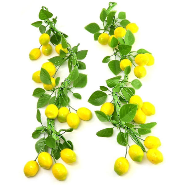 2-pack konstgjorda citronträd i plast