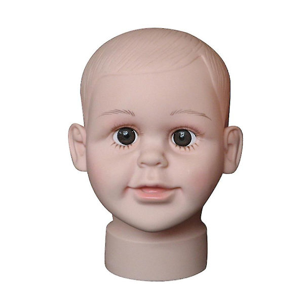 Liten Pojke Barn Mannekäng Huvud Pvc Barn Mössa Display Form Headwear Cap Hållare