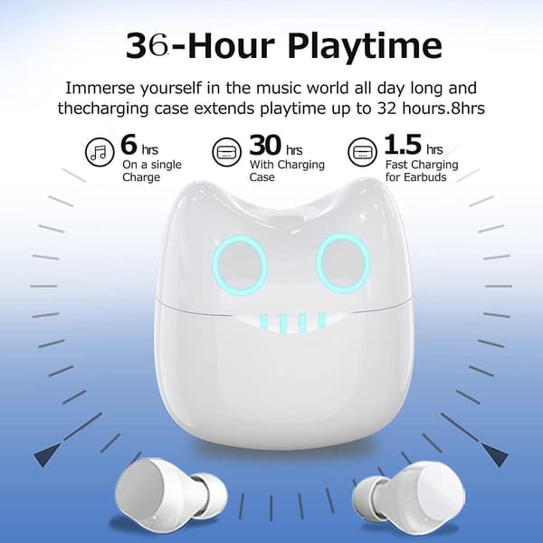 Trådlösa hörlurar för barn, Bluetooth-headset, med söt panda-laddningsbox, Bluetooth 5.0