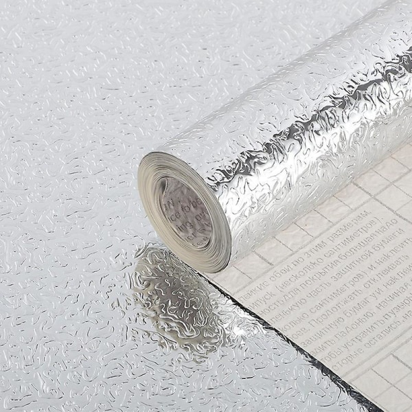WABJTAM Selvklæbende aluminiumfolie til køkken, skabsskuffe, selvklæbende, vandtætte vægklistermærker, appelsinskalstruktur 40x200cm