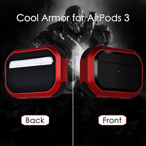 Skydd för AirPods 3-fodral, Stötsäkert AirPod Gen 3-fodral iPod 3 Hörlurar Hårdt Skal för Män Kvinnor Kompatibelt med Apple Air Pod 3:e Generationen Cha
