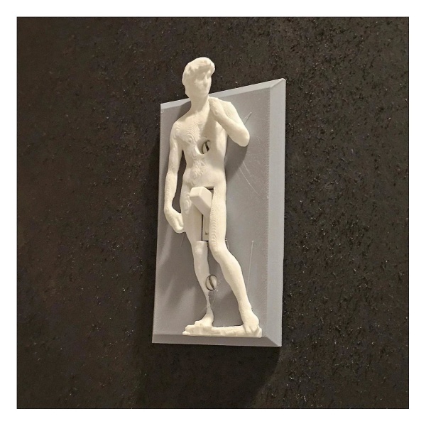 Michelangelon Davidin muotoiltu valokytkimen cover - seinäkytkimen levyn cover(valkoinen)
