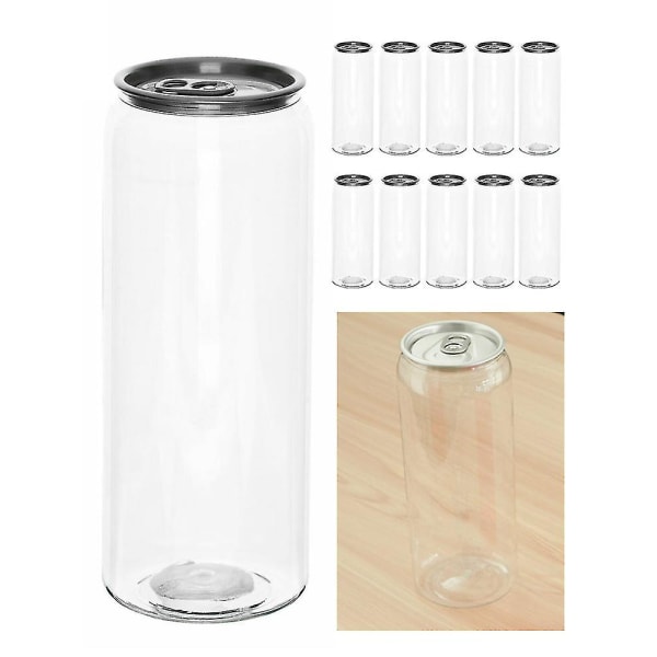 10 stk plastbokser drikkeflasker forseglet boks melkete juice 500 ml krukke med lokk