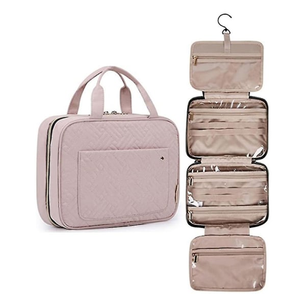 Resväska med krok, vattentät kosmetisk väska Reseförvaringsväska (rosa)