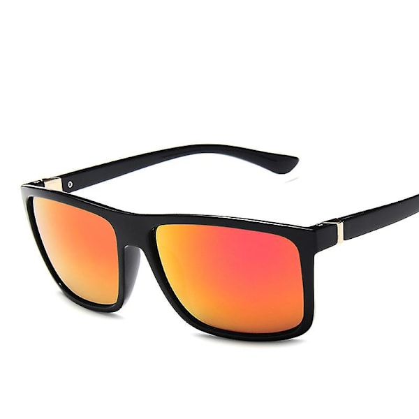 2024 Solglasögon VuxnaKlassiska Fyrkantiga solglasögon Märkesdesign UV400-skydd Nyanser Polariserad oculos de sol hombre glasögon Förare（Ljus Svart）