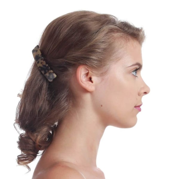 3 st hårspännen för kvinnor Sköldpaddsskal Cellulosaacetat Spännband Små franska hårspännen för tunt hår