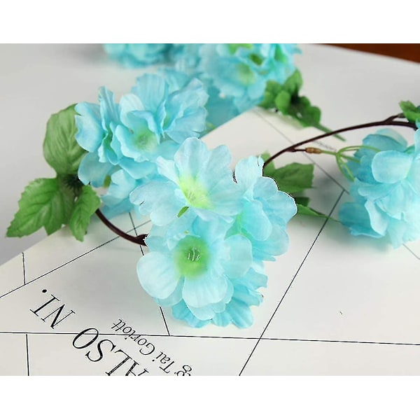 2-pack konstgjorda körsbärsblommor vinrankor konstgjord murgröna hängande