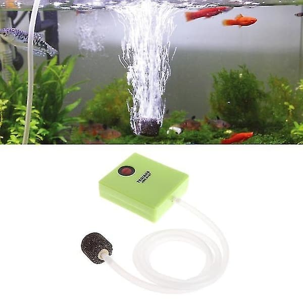 Akvariepump med luftsten, batteridriven