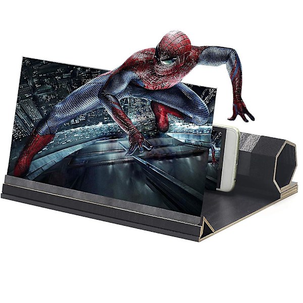 21l Blu-ray Ultra Hd Träimitation Vikbar Mobiltelefonförstärkarstativ - Svart Träimitation