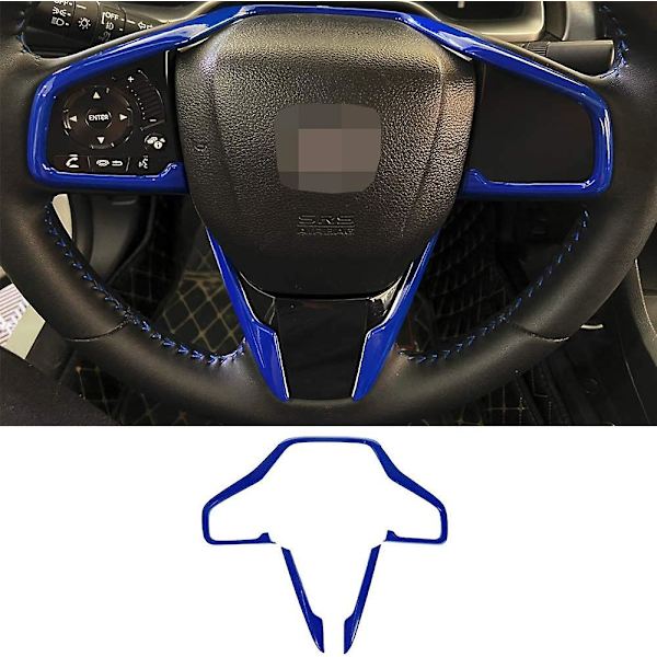 Auton ABS-ohjauspyörän sisustan koristetarra tarvikkeet sininen Honda 10. sukupolven Civic 2016 2017 2018 2019 2020 2021