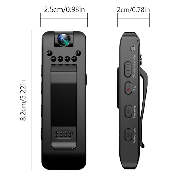 1080P högupplöst skärm inspelning och inspelning infraröd nattvision plug-in kort bakre klämma inspelare