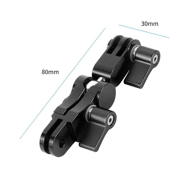 Bgning 360 asteen kierto metalliadapterit kypäräadapterit kiinnikkeet Gopro:lle Osmo Action:lle AKASO Ek7000 4k toimintakameralle（Musta alkuperäinen）