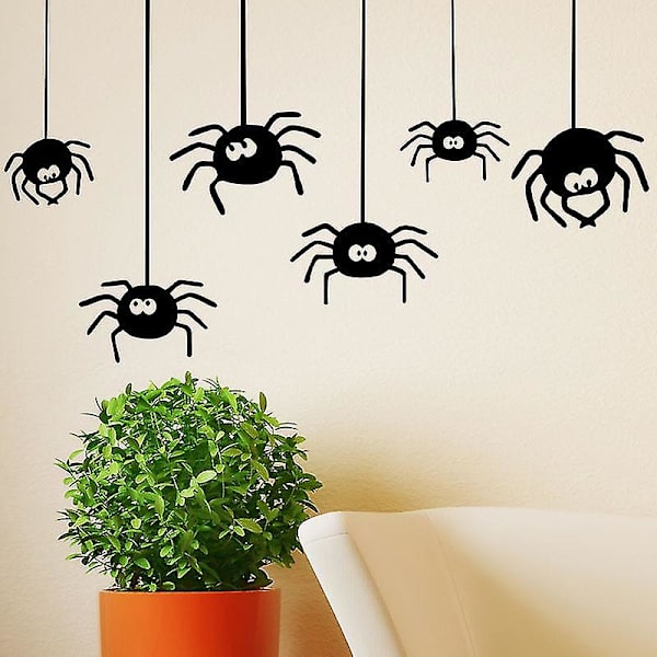Halloween-kokoelman hauska hämähäkki-seinätarra, myymälän ikkunan juhlakoriste, sarjakuvatarra, seinätarra, Halloween-tarra, irrotettava seinätarra R