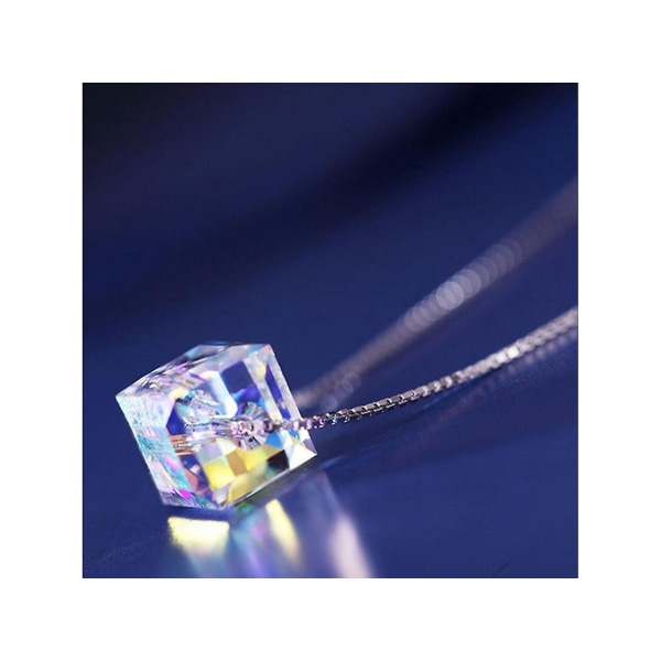 925 Sølv Mystic Rainbow Topaz Edelsten Anheng Kjede Choker Halskjede Kvinner