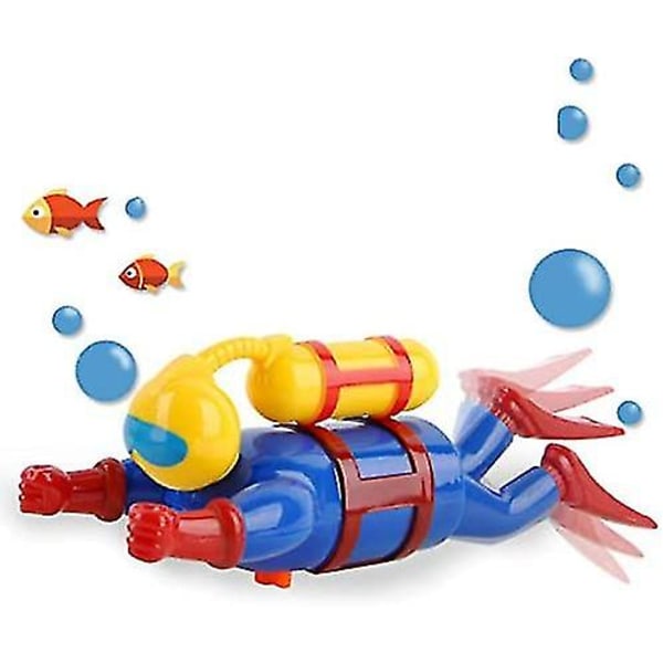 Dykarleksaker för barn Badkar Simtid Roligt Scuba Undervattensäventyrare Wind Up Toy Vattendykare Toddler 1 st Superiora?kvalitet och kreativitet