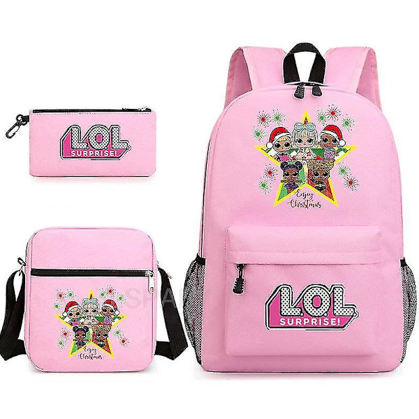 3 st Lol Ryggsäck Kvinnor Män Mode Ryggsäck L.o.l. Överraskning! Flickor Pojkar Skolväska Kvinnlig Manlig Laptop Mochilas（1）