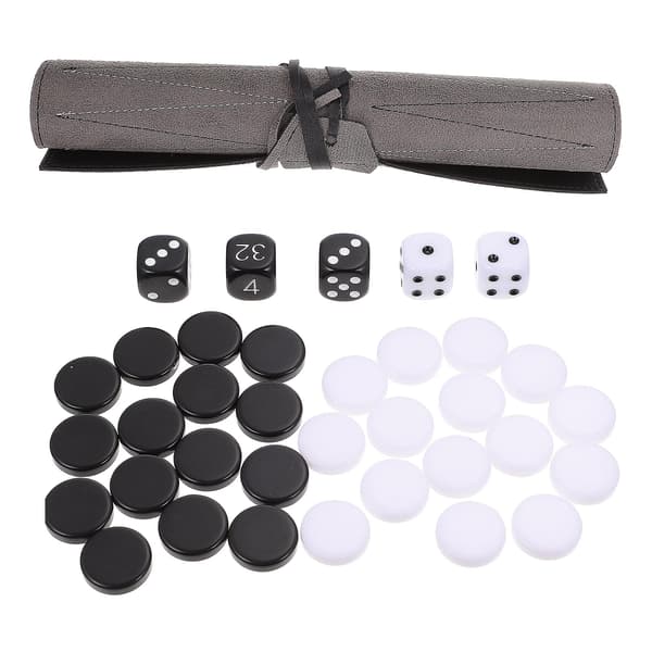 1 st praktisk PU internationell schackbräda bärbar backgammonbräda (svart)