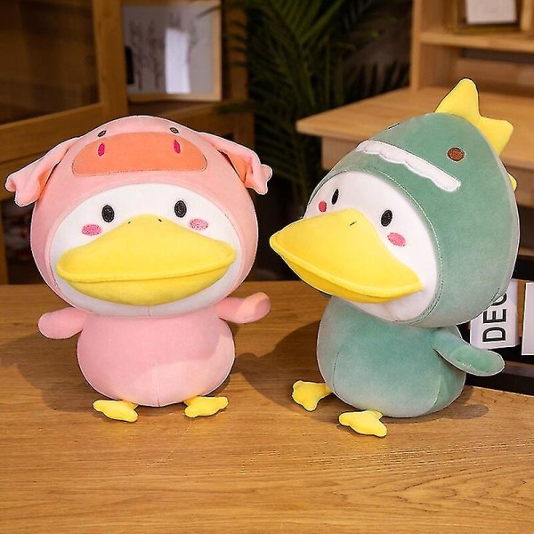 33 cm Kawaii Duck Plyschleksak Cosplay Dinosaurie Kanin Groda Docka Söt