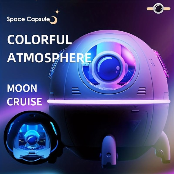 Space Capsule Usb Luftfugter Desktop Home Mini Lille Astronaut Bil Aromaterapi Stor tåge（Lilla）