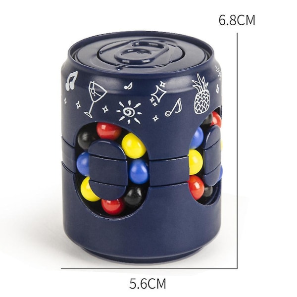 Magic Cans Rainbow Circle Spinner Cube Fidget Puzzle Mini Toy Stress Relief Anti Anxiety Hands Toy（White）