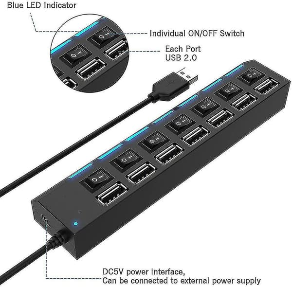 Usb 2.0 Hub, 7-port