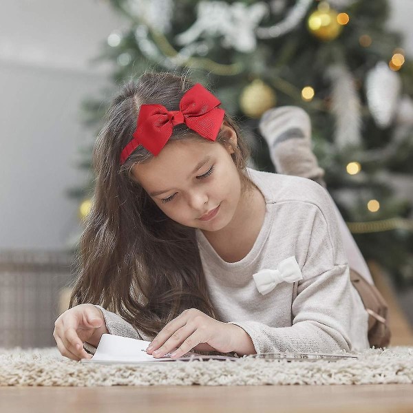 Wabjtam Fashion Cute Red Bow Headband For Girls Toddlers.