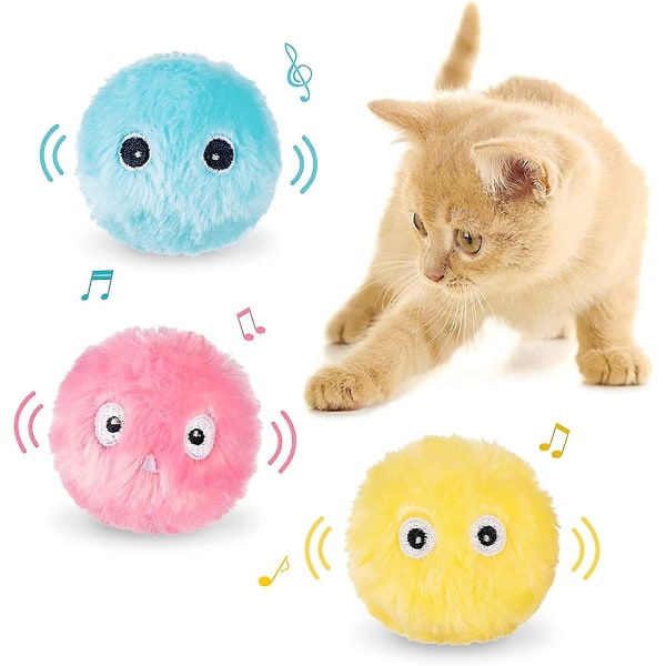 Kissanlelupallot Interaktiiviset kissanlelut 3 erilaista eläintä simuloivia puheluita Pörröiset pehmopallot kissanminttupallot