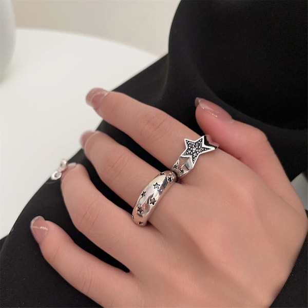 Ring Star Moon Open Ring Star Moon Series Ring Present 3 st