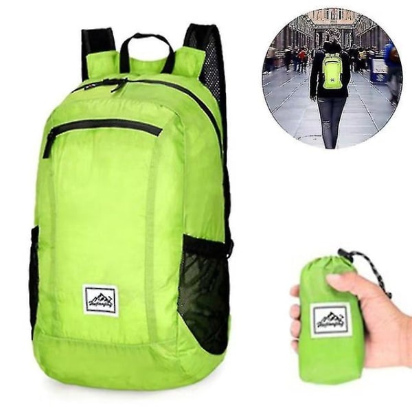 Vandringsryggsäck Lätt Packbar Ryggsäck För Utomhusresor Camping Grön