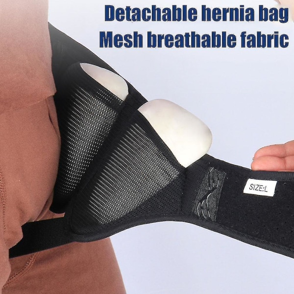 Inguinal Hernia Support Belt Kipulääkkeet Kaksinkertainen Nivustyrä Truss Tuki Aikuinen（M）