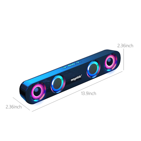 Färgglad ljud subwoofer hög effekt hem video skrivbord trådlös remsa lång högtalare högtalare ljudfält TV karaoke ljud