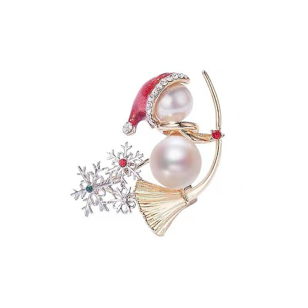 Baby Witch On a Sweep Brosjer Simulert-perle Chritmas Snømann Rhinestone Snøfnugg Kvinner Brosjer Gave Pins