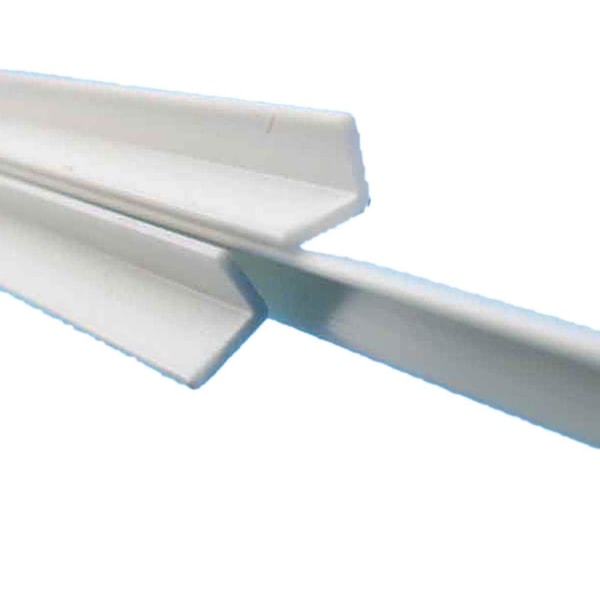 Abs Styrene Plastic L Form rettvinklede stenger - 20 stk, 2 X 2 X 250 mm