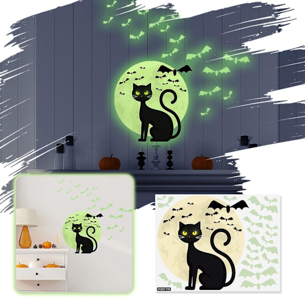 Hohtava kissa Halloween seinätarra Hohtava seinätarra