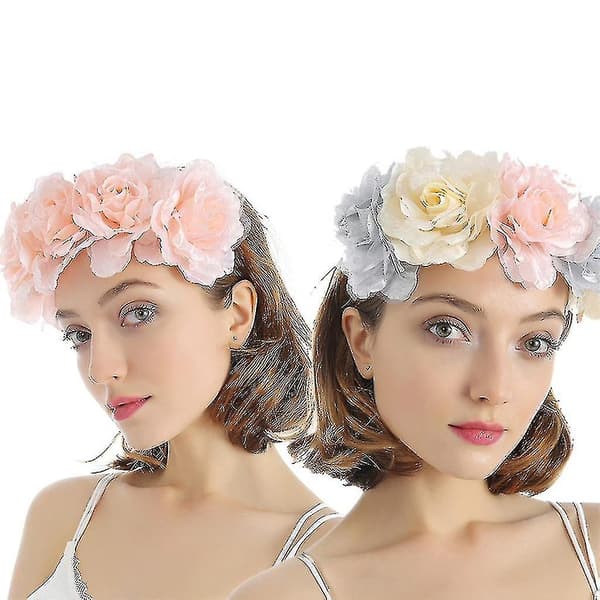 Hårband för bröllop, brud, blomsterkrans, 3D-simulerad blomma, strand, hårring