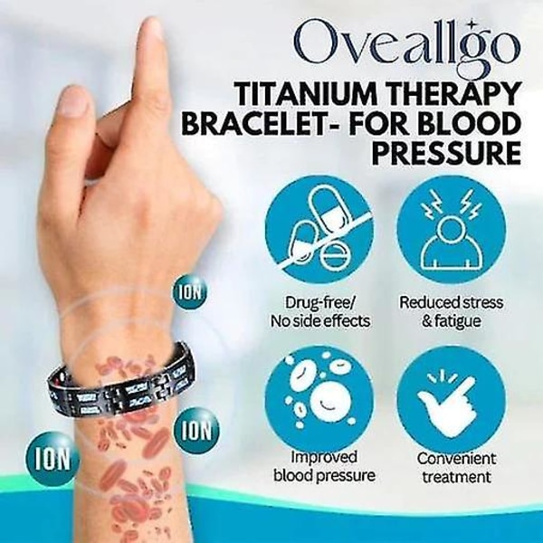 Oveallgo Titanium Therapy Armband för blodtryck（2 st）