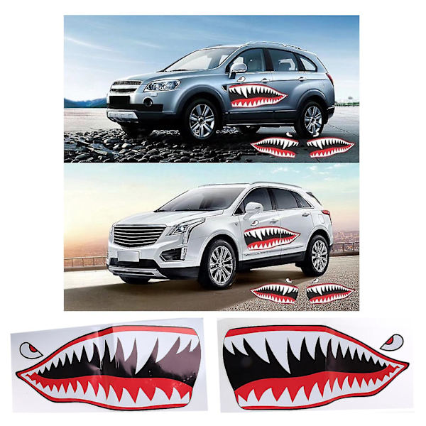 2 stk. Flying Tigers Shark Teeth A-10 Warthog klistremerker Warhawk jagerfly