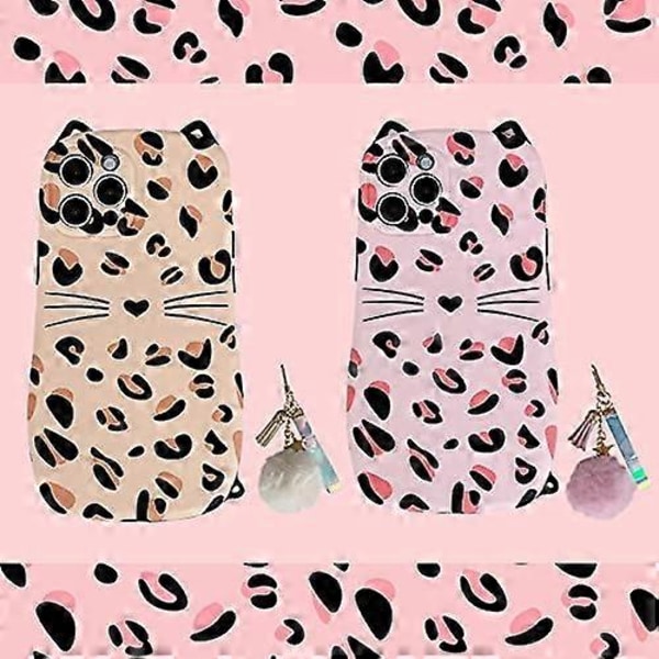 Telefonfodral för iPhone 7 Plus/8 Plus, Flicka Kvinna Vacker Leopard Spetsiga Öron Katt Mjuk TPU Silikon Gummikåpa Full Kropp Kamera Täckta Skydd