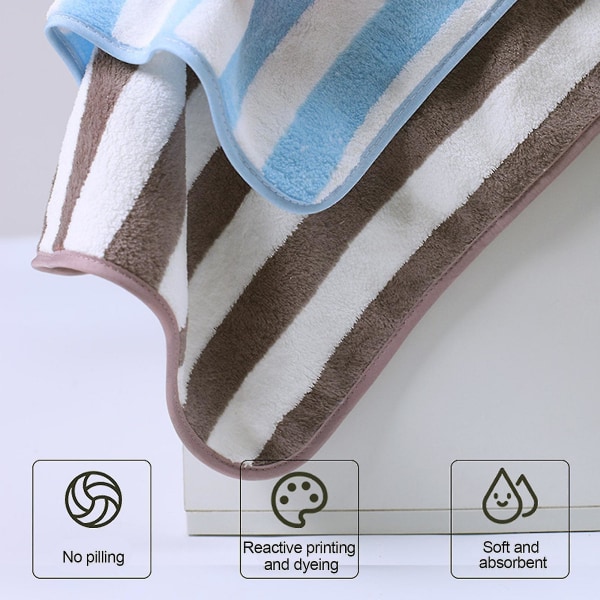 Plys strandhåndklæde fluffy bomuld tykstribet poolhåndklæder svømmehåndklæde til voksne