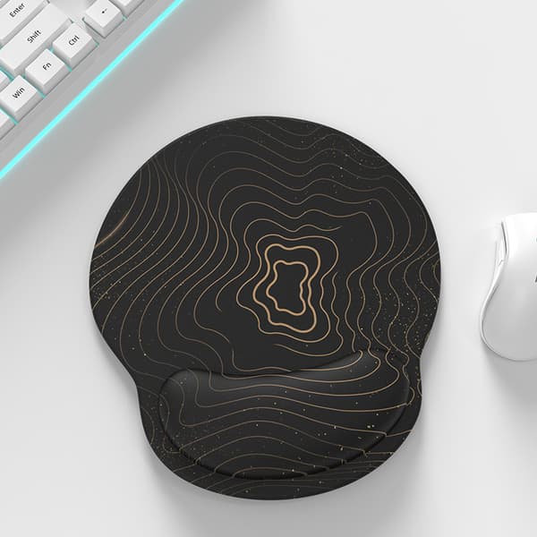 Musematte Håndleddsstøtte, Ergonomisk Gel Musematte med Håndleddsstøtte, Komfortabel Datamusmatte for Bærbar PC, Musematte med Sklisikker PU-base(B)
