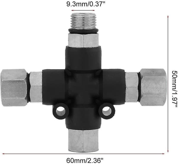 Airbrush-kompressor - 1/8\" Bsp 3-vägs splitterslangadapter