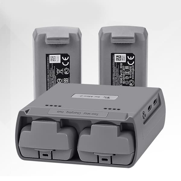 Fit Dji Mini 2/ Mavic Mini Se Batterilader 2-vejs Usb-opladningshub-oplader（Grå）