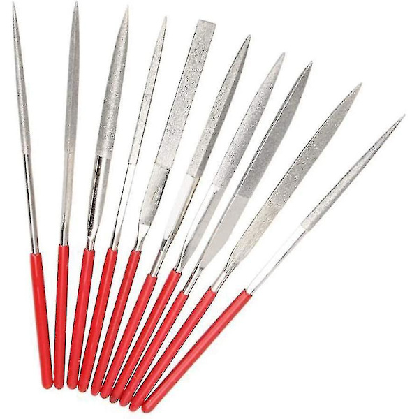 10-pack nålfilset 3*140mm Smärgeldiamant Mini Handverktyg