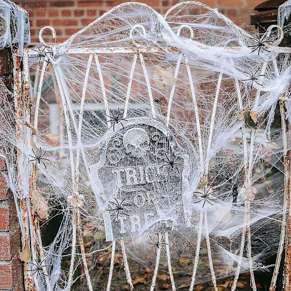 Halloween Dekorationer 40 G Stretch Spindelnät och 100 Små Spindlar Halloweenfest
