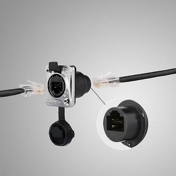 IP67 Nettverks RJ45 Vanntette Kontakter / Ethernet RJ45 Vanntett Plugg + Vanntett Sokkel for Utendørs