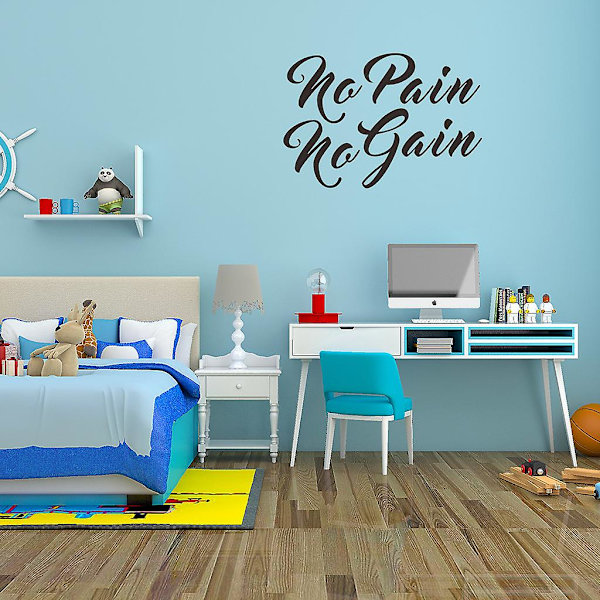 Klistremerker Bad ingen smerte frase Veggklistremerker Vinylklistremerker, Veggklistremerker for Stue Familieveggklistremerker 56*38cm